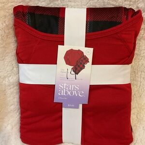 Stars Above Red and Black Plaid Pajama Set